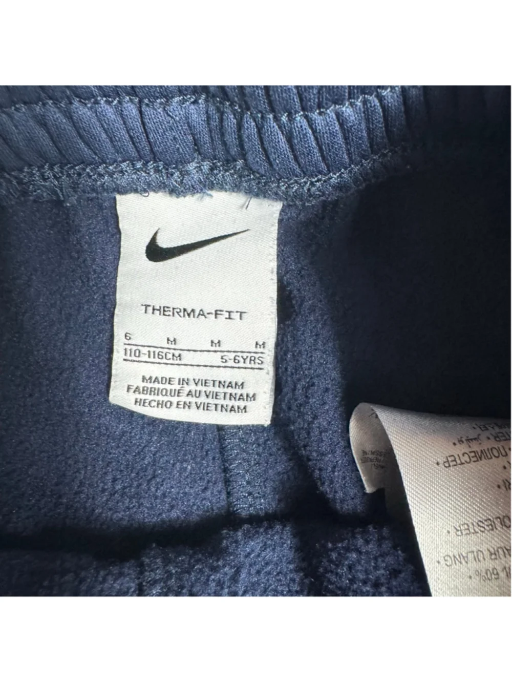 Boys Nike Therma-FIT Sweatpants 5-6YRS Navy Blue White